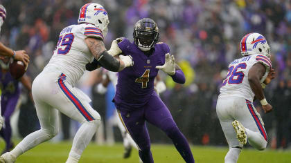 Baltimore Ravens wide receiver Demarcus Robinson runs a route during the  first half of an NFL football game between the Baltimore Ravens and the  Buffalo Bills, Sunday, Oct. 2, 2022, in Baltimore. (