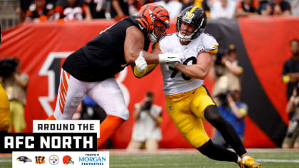 Anthony Brown of the Baltimore Ravens is sacked by T.J. Watt of