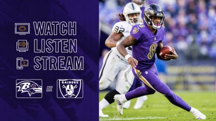 How to Watch, Listen and Live Stream Ravens vs. Raiders