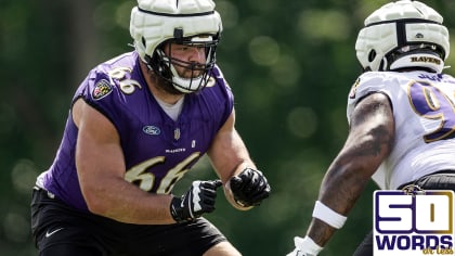 Baltimore Ravens guard Ben Cleveland (66) in action during the