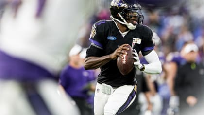 Baltimore Ravens quarterback Robert Griffin III (3) throws before