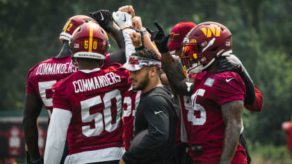 At training camp, extra helmet padding is designed to reduce head trauma  for Commanders players