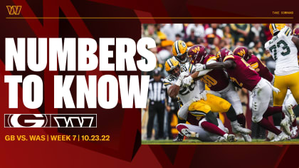 Numbers to know: Washington vs. Packers