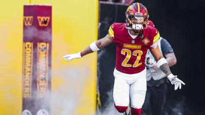 Washington Commanders safety Darrick Forrest (22) is introduced