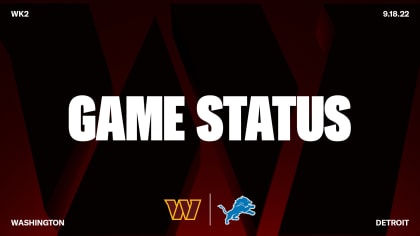 Detroit Lions vs. Washington Commanders: Inactives for Week 2