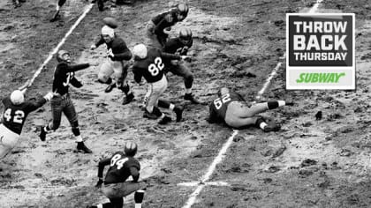 The Chicago Bears pose in their starting line up at Griffith Stadium in  Washington, D.C., on Dec. 7, 1940. The Bears face the Washington Redskins  in the NFL Championship game tomorrow. The