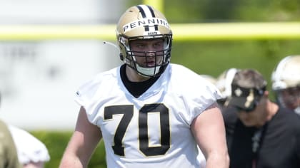 New Orleans Saints offensive tackle Trevor Penning (70) runs