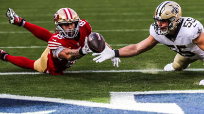 New Orleans Saints defensive end Tanoh Kpassagnon (90) rushes during an NFL  football game against the San Francisco 49ers, Sunday, Nov.27, 2022, in  Santa Clara, Calif. (AP Photo/Scot Tucker Stock Photo - Alamy