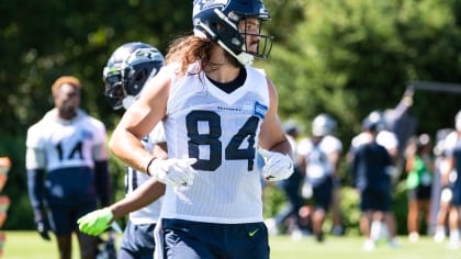 Seattle Seahawks tight end Colby Parkinson (84) during an NFL Preseason  football game against the Chicago