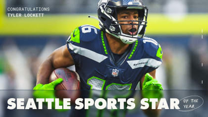 Seattle Seahawks wide receiver Tyler Lockett (16) smiles while running the  football Monday, May 22, 2023, at the team's NFL football training facility  in Renton, Wash. (AP Photo/Lindsey Wasson Stock Photo - Alamy