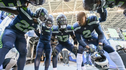 Seattle Seahawks defensive back Marquise Blair is pictured during the  second half of an NFL football game against the Los Angeles Rams, Thursday,  Oct. 7, 2021, in Seattle. The Rams won 26-17. (