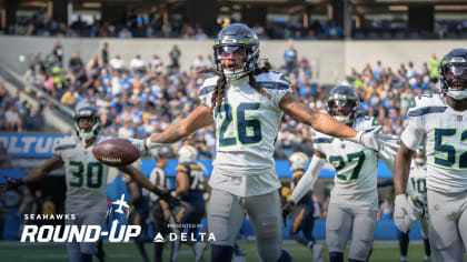 Seattle Seahawks safety Ryan Neal (26) gets set during an NFL football game  against the Carolina