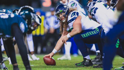 Seattle Seahawks center Joey Hunt (62) and offensive tackle Jalen