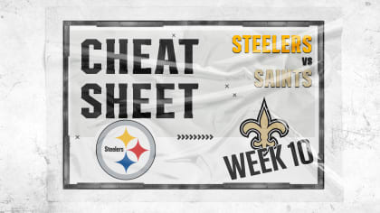 Saints vs Steelers Fantasy Football Worksheet, Week 10