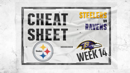 Cheat Sheet: Steelers vs. Ravens