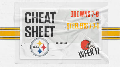 Cheat Sheet: Steelers vs. Browns