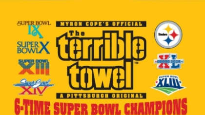 Myron Cope's Official Pittsburgh Steelers Terrible Towel 6-TIME CHAMPIONS