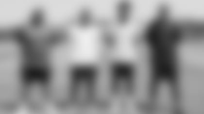 From left to right: Bill Walsh Diversity Coaching interns Jason Henshaw, Siriki Diabate, Brandon Gibson and Dialleo Burks