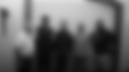 Ryan Poles and Matt Eberflus attend a Golf Outing with Bears alumni at The Club at Strawberry Creek, Monday, June 12, 2023, in Kenosha, Wisconsin.