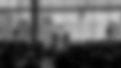 Dave Lapham (right) interviews Zac Taylor at Tuesday's Town Hall.