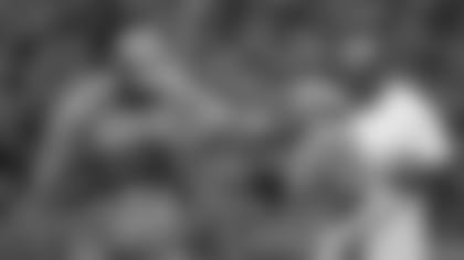 Chad Johnson (left) with Bengals boss Katie Blackburn