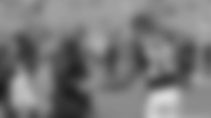 Marvin Lewis, in pre-game warmups, has his players' attention.