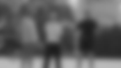 Director of Player Personnel Duke Tobin (left) Strength and Conditioning Coach Joey Boese (center) and Head Coach Zac Taylor talk before practice on October 5, 2022.