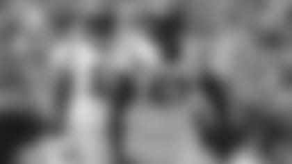 Germaine Pratt celebrates after forcing a critical fumble against the Vikings in overtime.