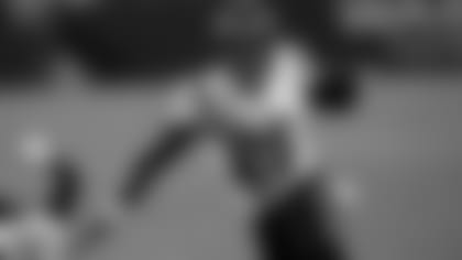 Rookie running back Chris Evans on the move.