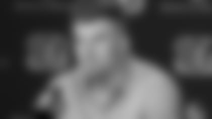 Cincinnati Bengals quarterback Andy Dalton takes questions from reporters during a news conference after an NFL football game, Sunday, Oct. 14, 2018, in Cincinnati. (AP Photo/Gary Landers)