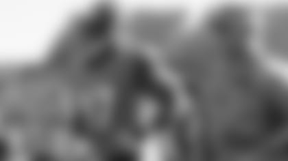 Bengals Geno Atkins runs out on the field during introductions of the "Salute to Service" game.