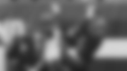 Baker Mayfield made some big-time throws Sunday despite good, tight coverage like this by safety Shawn Williams working against tight end David Njoku.