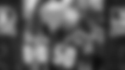 John Stofa tips his hat during the 50th anniversary celebration at Paul Brown Stadium.