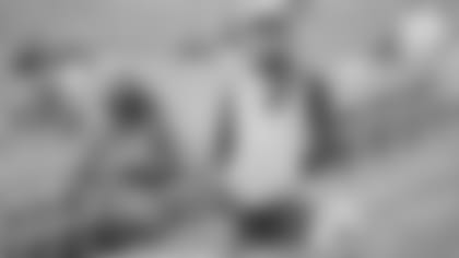 Two Bengals fans look on pregame ahead of the Week 14 contest at Paul Brown Stadium against the Dallas Cowboys.