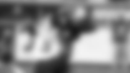 Cam Taylor-Britt (5) likes to hit.