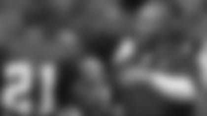 Hue Jackson knows his way around the Bengals defense. Back in the day he greets cornerback Darqueze Dennard.