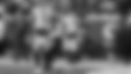 Ja'Marr Chase (1) greets Trent Taylor in end zone.