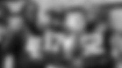 Linebackers (from left to right) Malik Jefferson, Chris Worley and Preston Brown helped the defense to another big day.