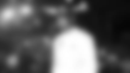 LSU wide receiver Ja'Marr Chase on the stage after being draft by the Cincinnati Bengals during the 2021 NFL Draft, Thursday, April 29, 2021 in Cleveland. (Ben Liebenberg via AP)