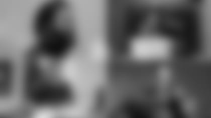 DL Michael Bennett (top left) joined New England via trade. RB Le'Veon Bell (top right) was signed by the NY Jets. One-time Bills quarterback Ryan Fitzpatrick (bottom left) signed with Miami. WR Cole Beasley (bottom right) joined Buffalo's wide receiver group.