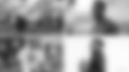 Notre Dame OL Liam Eichenberg (top left), Clemson RB Travis Etienne (top right), Washington DE Joe Tryon (bottom left) and South Carolina CB Jaycee Horn (bottom right).