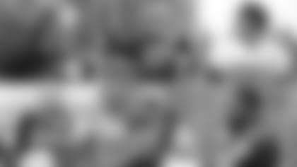 Cole Beasley (top left), Josh Allen (top middle), Dawson Knox (top right), Kurt Coleman (bottom left), Tre'Davious White (bottom middle) and Jerry Hughes (bottom right) share what will make Thanksgiving football special for them on Thursday.