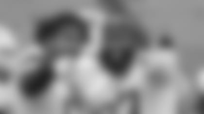 Jerry Hughes (55), Mario Addison (97). Buffalo Bills Week 17 practice, December 30, 2021. Photo by Bill Wippert