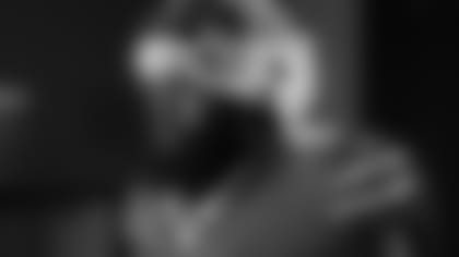 Mario Addison. Buffalo Bills Media Day, August 1, 2020.  Photo by Bill Wippert