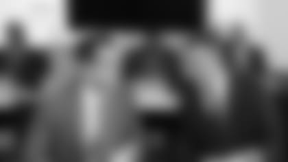 Brandon Beane and Joe Schoen; The Buffalo Bills Draft Room at One Bills Drive during 2018 NFL Draft. Photo by Bill Wippert April 26, 2018