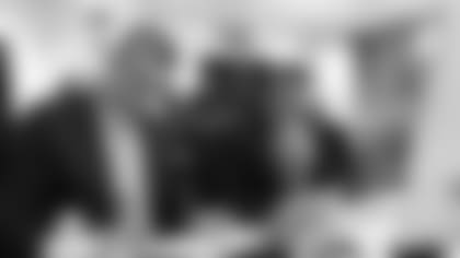 Brian Gaine and Terrance Gray in the Buffalo Bills Draft Room during Round 1 of the 2022 NFL Draft at One Bills Drive on April 28, 2022.
Photo by Bill Wippert