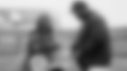 Dion Dawkins and Bills Elvis November 1, 2022 at Highmark Stadium.