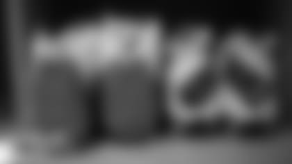 Cleats in the locker room before the Broncos' game against the Kansas City Chiefs at Empower Field at Mile High on October 17, 2019. (Photo by Ben Swanson)