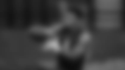 Louisiana running back Raymond Calais runs a drill at the NFL football scouting combine in Indianapolis, Friday, Feb. 28, 2020. (AP Photo/Michael Conroy)