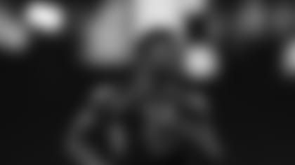 Mississippi wide receiver D.K. Metcalf after running the 40-yard dash during the NFL football scouting combine on Saturday, March 2, 2019 in Indianapolis. (Aaron M. Sprecher via AP)